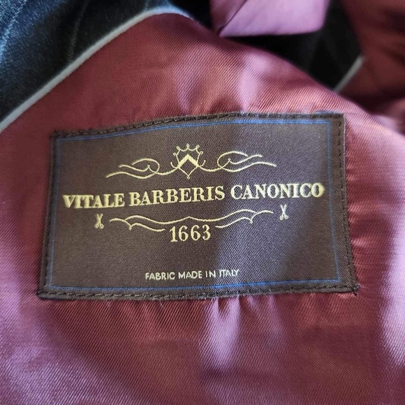 Brooks Brothers Vitale Barberis Canonico Gray Pinstripe Wool Blazer Size 42R - Picture 8 of 10